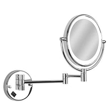 WZDD Specchio da Trucco da Parete, Specchio Ingranditore 10x, 8 Pollice Specchio Cosmetico Illuminato, Doppio Lato Specchio per Bagno, 360° Girevole E Rotondo