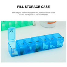 DOITOOL - Contenitore per pillole da viaggio, 12 pezzi, 7 griglie settimanali per pillole, scatola per medicine con catena