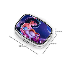 Scatola quadrata per pillole - portatile Jasmine Princess and Tiger Medicine Organizer titolare due scomparti portapillole