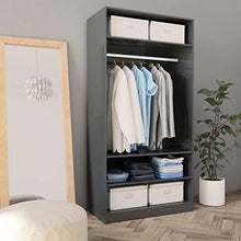 mewmewcat Armadio Grigio Lucido in Truciolato 100x50x200 cm