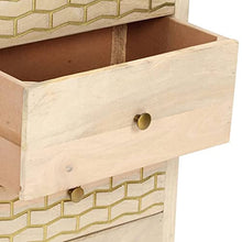vidaXL Cassettiera Oro 45x30x105 cm in Legno Massello di Mango