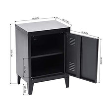 Comodino per camera da letto, armadio basso in acciaio, tavolino per soggiorno, armadietto per casa, ufficio, 40 x 30 x 57 cm, nero
