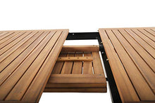 Unbekannt Ausziehtisch, Tischplatte aus FSC-zertifiziertem Akazienholz, Aluminiumgestell, 180-240 x 90 x 74-76,5 cm Tavolo, Nero
