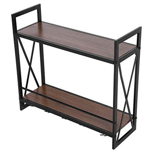 Portabottiglie a 2 Livelli, Scaffale da Parete per Vino con Porta Calici, Mobile porta bottiglie Portabottiglie di Vino in MDF+Ferro, 20 x 60 x 54 cm