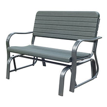 Outsunny Panca a Dondolo da Giardino in Metallo e Plastica, Panchina a 2 Posti (Max. 200 kg), 125L x 73P x 88A cm