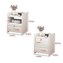 ZZFF 33cm Comodino con 2 cassetti Organizzatore Armadio da Custodia da Comodino in Legno con Serratura (Color : A)