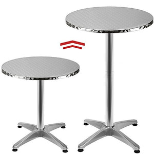 Deuba Tavolo Alto da Bar Alluminio Ø60cm Altezza Regolabile 70cm/115cm Tavolino Bistro Esterno Feste