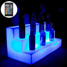 LED illuminato bottiglia del liquore display illuminato balconcino portabottiglie 3 Tier casa bottiglia bar Mensola bevande Mensole di illuminazione con telecomando lunghezza di 65 cm,16colors