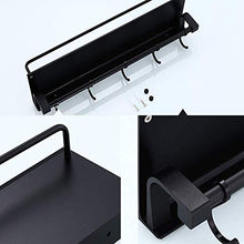AINIYF Bagno Bagno Doccia Mensola Organizzatore Cucina a Parete di Alluminio dello Spazio Rettangolare igienici Punch Torre Libero Hanger Fence 1 Livello Nero, Il sig.Bagno
