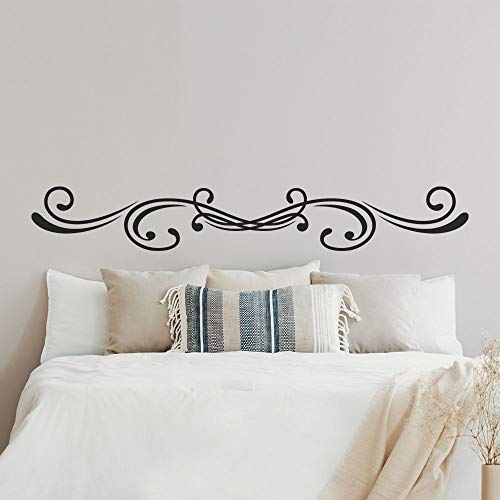 T-MK395 - Adesivi per testiera del letto, 21 x 140 cm, colore: Nero