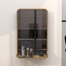 Specchio da Parete Rettangolare da 55 Cm, Specchio da Barba con Cornice in Legno con Ripiano Integrato, Specchio per Il Trucco del Bagno, per Corridoio Camera da Letto Soggiorno Specchio