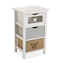 CASSETTIERA ORGANIZZATA PER BAGNO CON CASSETTI IN LEGNO COLORE BIANCO E BEIGE