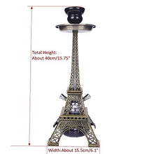 Tabacco Narghile, New Metal Paris Tower Tubo di Narghilè Base di Vetro Set di Narghilè con Doppi Tubi Pinze in Ceramica con Carbone