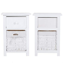 Accanto al Tavolo 2pcs / Set Semplice Comodino in Legno Comodino Night Stand con Cassetto E Cestino di Stoccaggio