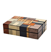 Umidificatori di sigari - Scatola di sigari Legno di cedro Fodera Moda Apparenza Legno Modello Parquet 25 Sigari con igrometro possono essere posizionati Dimensioni: 35x24x10cm Cedro spagnolo contenit