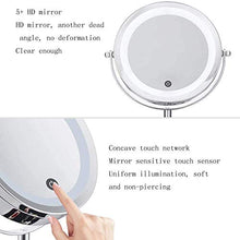 AJH Specchi da Barba Specchio per Trucco Illuminato a LED - 1x / 5X Specchio ingranditore con Controllo tattile, Specchio ingranditore bifacciale con Supporto, (5X specch