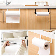 2 Pezzi Nessuna Perforazione Portasciugamani di Carta Ripiano in Pellicola Trasparente per Avvolgere La Cucina in Ferro, Porta Salviette A Parete, Ripiano per Bagno L'armadio da Cucina,Bianca