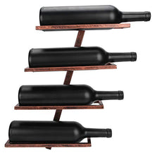 zhoul Portabottiglie da parete rustico, portabottiglie per vino Portabottiglie per vino Mensola per sala da pranzo domestica Decorazione per cucina domestica(4 bottiglie di bronzo)