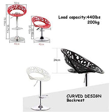 LWW Sgabelli, girevole a gas Ascensore regolabile con cromo lucido Base, Widen Abs Sedile pranzo sedie per la colazione Bar resina Altezza Rotary Soggiorno domestica contemporanea,Nero,33-48cm