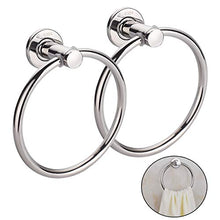 Anelli Porta Salvietta,Guador 2 Pezzi Anello Parete Anelli Portasciugamani Acciaio Inossidabile Portasalviette Anello Appendiabiti Per Bagno E Cucina(Argento)