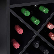 relaxdays Weinregal Cantinetta con Porta Calici, per 22 Bottiglie, da Terra, per Vino e Prosecco HxLxP: 96 x 63 x 35 cm ca, Nera, Truciolato, Nero