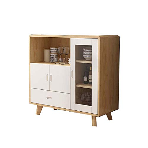 in massello Credenza Moderna Minimalista Stoccaggio Armadio casa Soggiorno Cucina Grande capacità del Governo Contro Il Muro,Log Color+White