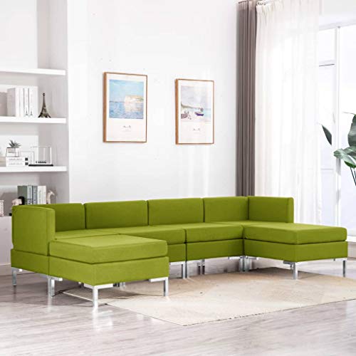 Festnight Set di Divani Modulari Angolari Moderno in Tessuto Divano per Soggiorno Moderno con 6 Posti 260 x 130 x 65 cm /195 x 195 x 65 cm Sofà Arredo Casa in Tessuto
