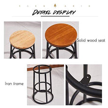 LWW Sgabelli, Cena sedia moderna industriale legno e metallo Sgabello Alto - finitura in legno Sgabelli, altezza - marrone rustico rotondo sede di progettazione,60 cm