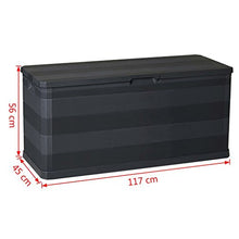 mewmewcat Baule Moderno da Giardino/Patio, Baule da Giardino Nero 117x45x56 cm