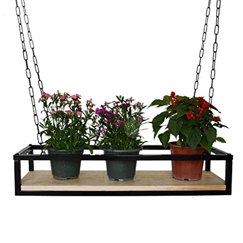 Organizza la Cucina Porta Bottiglie Appendere, portabottiglie Legno massello Ferro Americano, mensola Fiori Creativa Piante Decorative Scaffale Vino, per Cucina/Bar/Ristorante, Nero/Club di Can