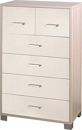 Sarmog Kit Mobile CASSETTIERA 6 POSTI H112 L70 P41 Cm Struttura Olmo Frontale Bianco 772k
