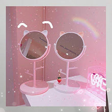 WXL Specchi da Tavolo Beauty Pieghevole Trucco Specchio Signore Makeup Trucco Vanity Mirror Specchio Desktop Specchio Rotante Specchio Gatto Forma Specchio cosmetico Specchio Trucco con LED