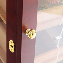 Humidars Cigar Humidor - High-end in legno Cigar Humidor Cedar 3 Vassoi di visualizzazione foderato di dialogo ciga Desktop Gabinetto vetro temperato portasigari W igrometro mantenerlo fresco .Scatola