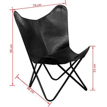 Butterfly Chair Black Vera Pelle Filly Handmade Salotto Loungebarbar da Giardino