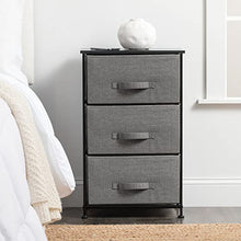 mDesign Comodino in stoffa – Organizer pratico con 3 cassetti – Cassettiera ideale per la camera da letto, l’appartamento o per stanze piccole – antracite