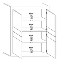 Web Convenienza Madia con 4 Sportelli Made in Italy – Credenza Contenitore Collezione Basic per Soggiorno Cucina Ingresso Sala da Pranzo Mobile Design moderno originale Bianco e Cemento