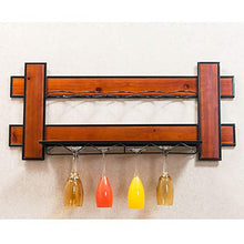 PZW Cremagliera Del Vino Semplice e Creativa Scaffale da Parete in Legno Massello Stile Semplice Decorazione Bar Caffè Scaffale da Parete in Vetro da Vino Scaffale da Vino