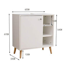 Etnicart - Mobiletto sottolavabo per bagno 62(L) x32x67 armadietto sottolavello cucina in legno con sportello ripiani bianco gambe vintage-
