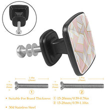 Sfondo geometrico grigio rosa Pomelli per Porta Set di 4 Pomelli per Mobili Manopole per Cassetti Cucina Armadio Vetro
