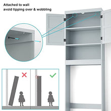 SRIWATANA - Armadietto portaoggetti per bagno, con ripiano regolabile, 2 ante, colore: grigio
