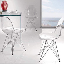 HLR Sedie da Sala da Pranzo Gambe Schienale Trasparente Metallo Pranzo Sedia in plastica for Famiglia Soggiorno Sala da Pranzo