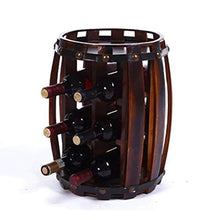 PZW Portabottiglie Semplice e Creativo, Portabottiglie in Legno Massello Portabottiglie da Pavimento Portabottiglie Cilindrico, Capacità Portabottiglie da 6 Bottiglie Dimensioni: 26 * 27 * 40 cm