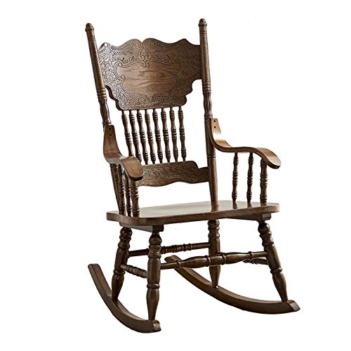 XinQing-Sedia a Dondolo American Country Doccia Sedia a Dondolo Poltrona Schienale in Legno massello per Riposo Pigro, Adatto per Ufficio, Camera da Letto, Studio, Giardino 57x81x105