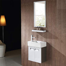 ZTGL Mobile Bagno con Lavabo, Mobile Bagno Sospeso con Maniglia 2 Ante Lavabo Ceramica, Bianco