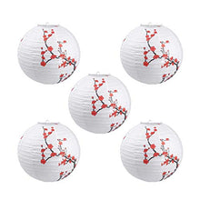 ARTFFEL Vola 5pcs Carta appesi Plum Blossom Lanterne Paralume della Lampada Festival di Primavera Decor for la Festa Nuziale di Compleanno di Capodanno (30cm) .Compleanno