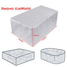 GUODIU Copertura per Mobili da Giardino 205x104x71cm Rettangolari Copertura Tavolo Giardino Esterno Resistente allo Strappo per Mobili Esterno, Argento