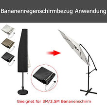 HENGMEI Copertura per Ombrellone Protettiva per Ombrelloni Impermeabile Anti-UV con Cerniera pour Ombrellone Ø 300 cm Fino a 350 cm, Antracite