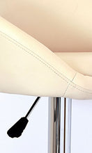 Yellowshop - Sgabelli in Similpelle Ecopelle Panna Beige Disign Ergonomico Girevole Regolabile Direzionale con Schienale E Poggiapiedi da Bar Pub Studio Ufficio Cucina Modello York Coppia (2 Pezzi)