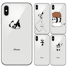 CrazyLemon per custodia per iPhone XS MAX, Custodia protettiva in silicone per paraurti in TPU trasparente con motivo Panda creativo - Panda ostacolo