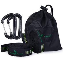 Boundless Voyage Accessori per amaca da campeggio multifunzione per albero da appendere con cinghie per bambini, 200 kg, 10 anelli, cinghie per amaca, confezione da 2 (cinturino verde+caranbiner)
